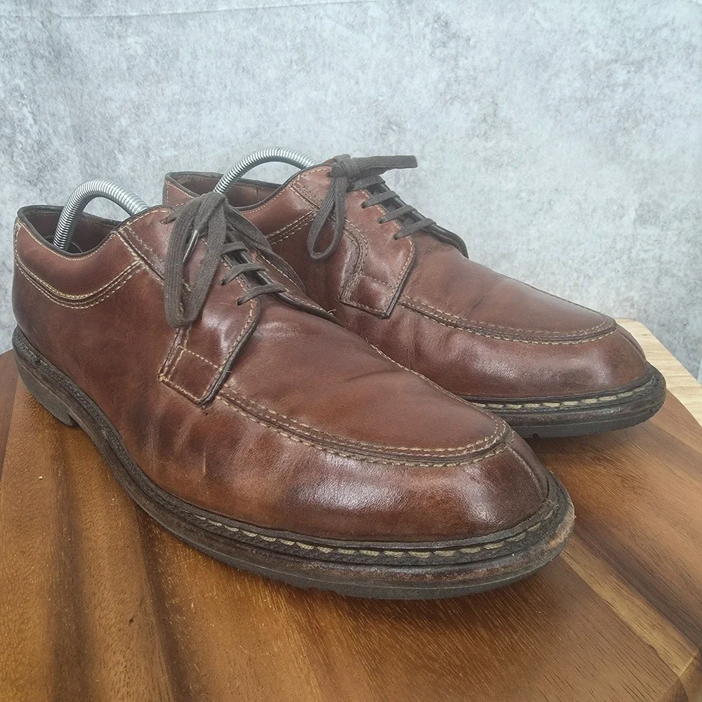 Allen Edmonds Wilbert Oxford Shoes Mens 13 Brown Leather Split Toe Derby Comfort